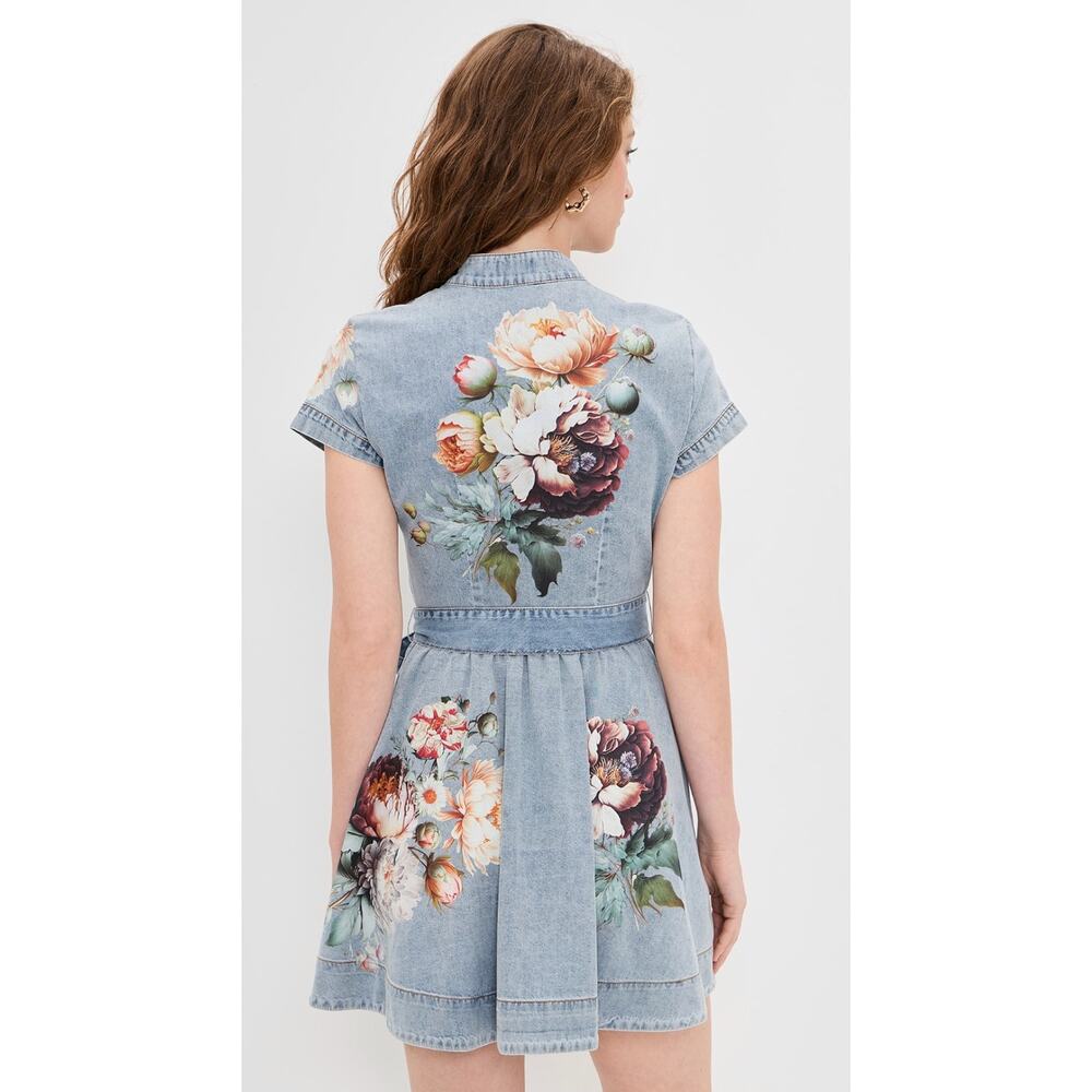 ALICE + OLIVIA Lucy Mini Denim Shirt Dress - Picture 2 of 10